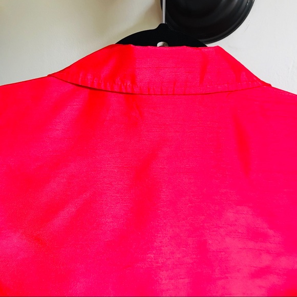 Vintage Red Sleeveless Button Front Knotted Blouse - Picture 4 of 8